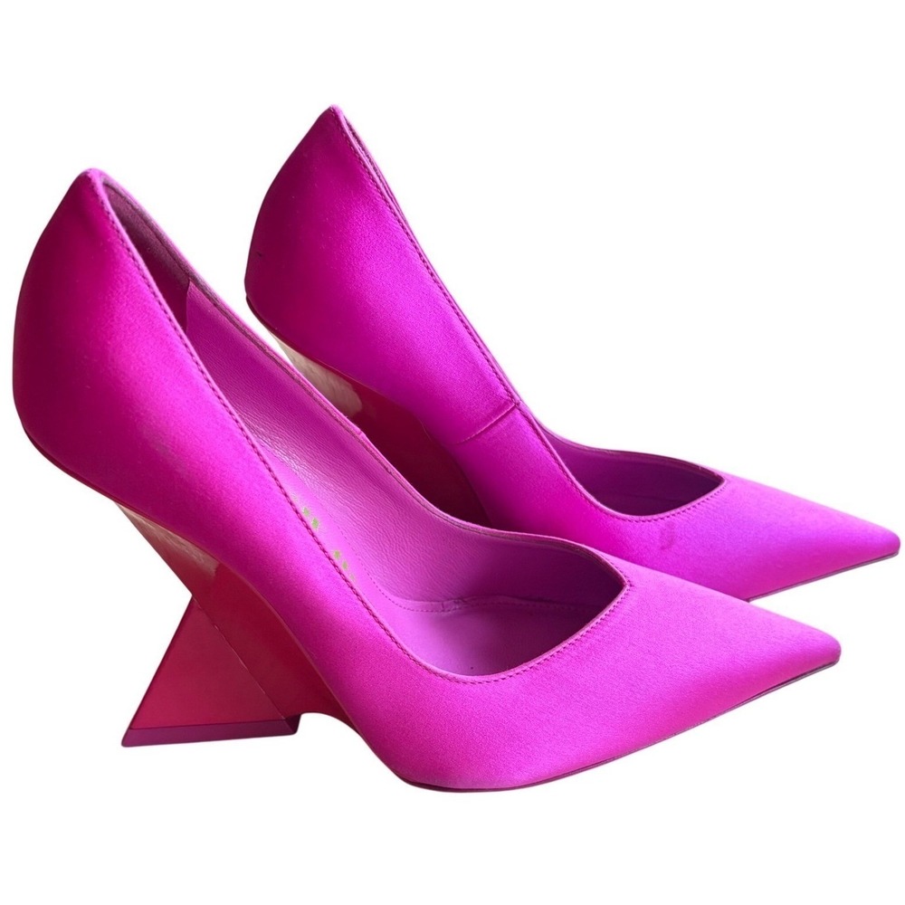$890 NWOB THE ATTICO Fuscia Cheope Pumps‎ Designer Satin Heels SZ US 5/EU 35